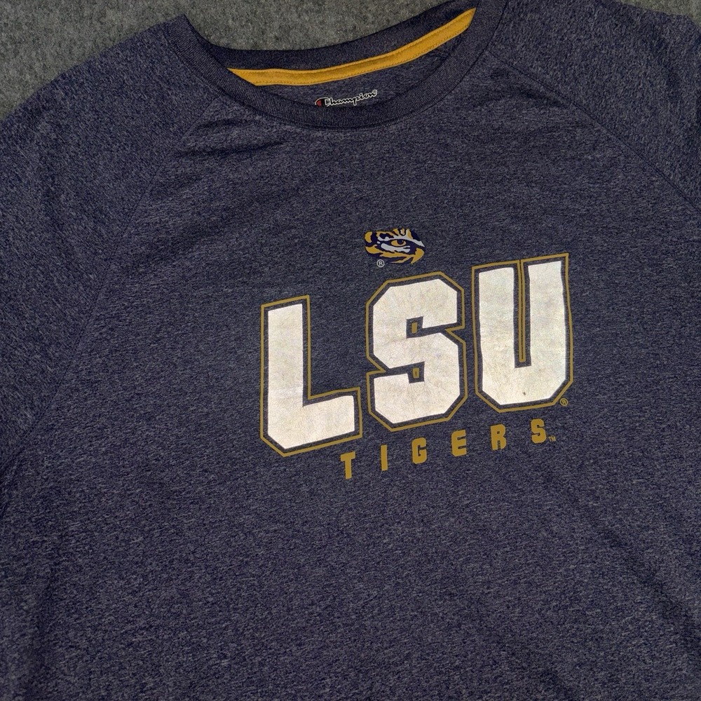 LSU Tigers Shirt Women's Xl Purple Gold Short Sleeve NCAA Logo College Football